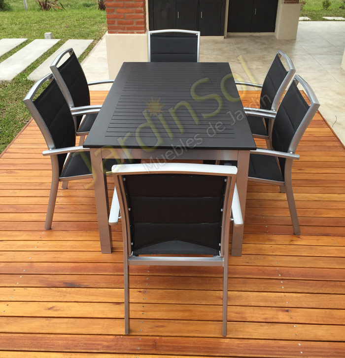 Mesa Boheme 1.50 x 0.90 a 2.10 m con Sillones Onyx