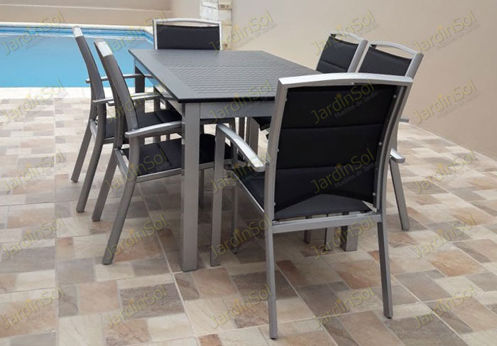 Mesa Boheme 1.50 x 0.90 a 2.10 m con Sillones Onyx