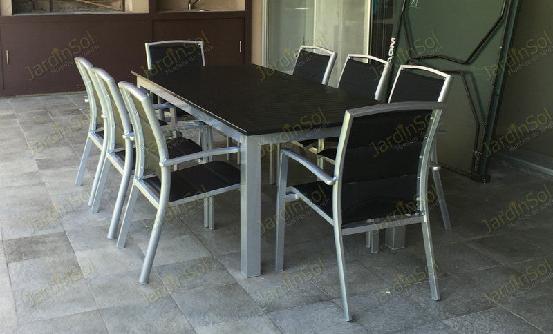 Mesa Boheme 2.20 x 1m con Sillones Onyx