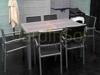 Mesa de Aluminio con pollywood