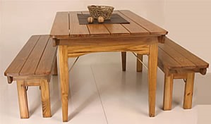 Mesa de Madera plegable con bancos